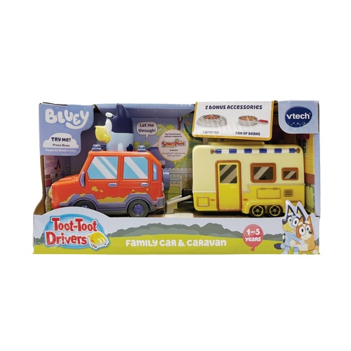 Toot-Toot Drivers Bluey Family Car and Caravan