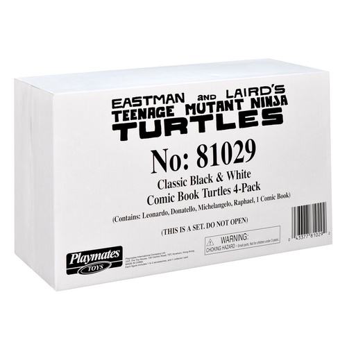 TMNT Classic 40th Anniversary Black & White Comic Book Turtles 4-Pack
