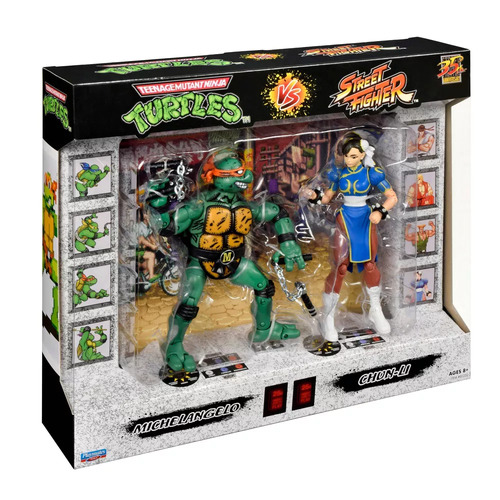 TMNT & Street Fighter 2pk Action Figure Michelangelo Vs Chun-Li