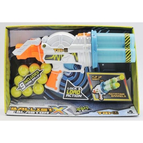 Ballist-X Tri Blaster with Flip Up Sight and Rotating Barrels includes 9 Balls