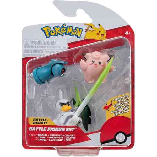 Pokemon Battle Figure Set Beldum + Sirfetch'd + Clefairy