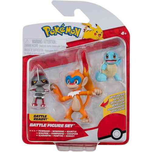 Pokemon Battle Figure Set Pawniard + Monferno + Squirtle
