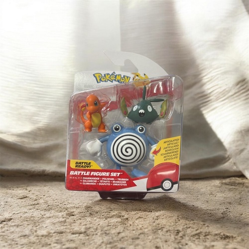 Pokemon Battle Figure Set Charmander + Poliwhirl + Trubbish