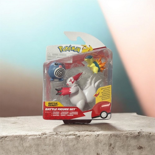 Pokemon Battle Figure Set Poliwag + Zangoose + Cyndaquil