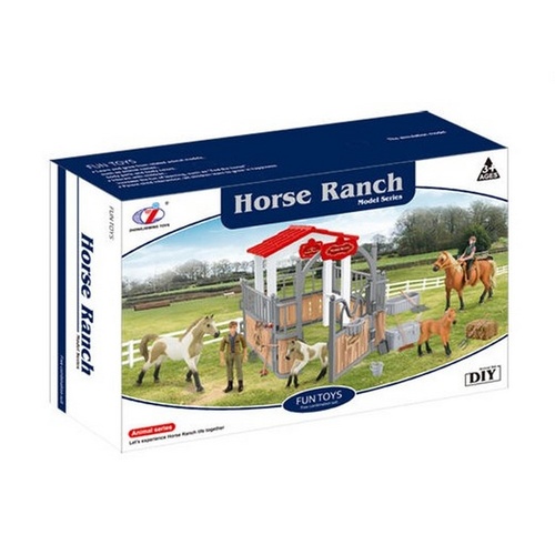 Horse Ranch Farm Animal Playset with Accessories