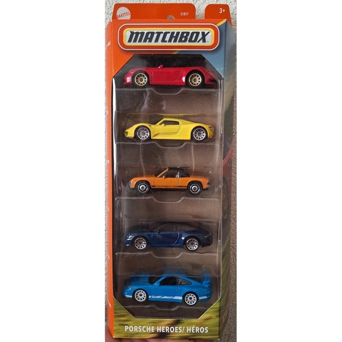 Matchbox Cars 5 Pack Porsche Heros