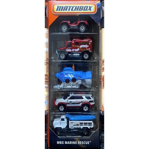 Matchbox Cars 5 Pack MBX Marine Rescue