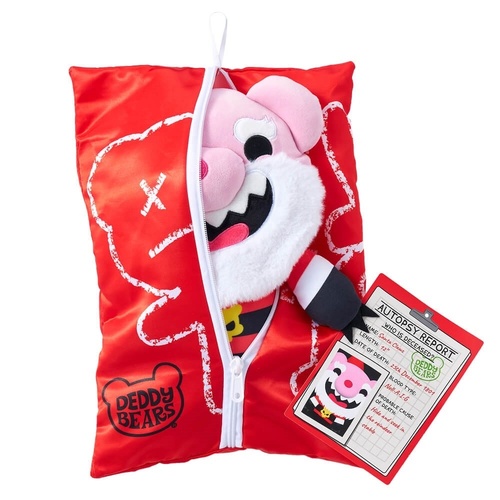 Deddy Bears Chrismas Plush Santa Clawz In Body Bag