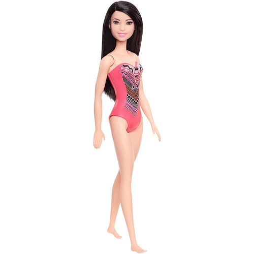 Barbie Beach Doll Pink Aztec Print