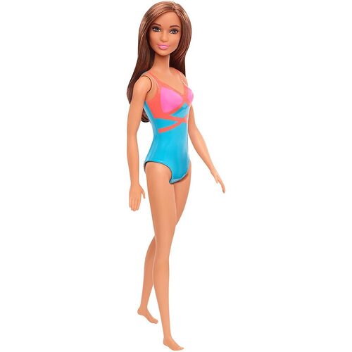 Barbie Beach Doll Blue Orange Pink Swimsuit