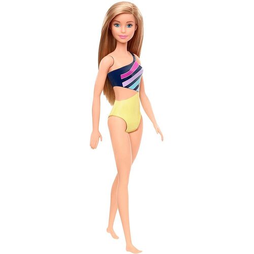 Barbie Beach Doll Blue Yellow Swimsuit