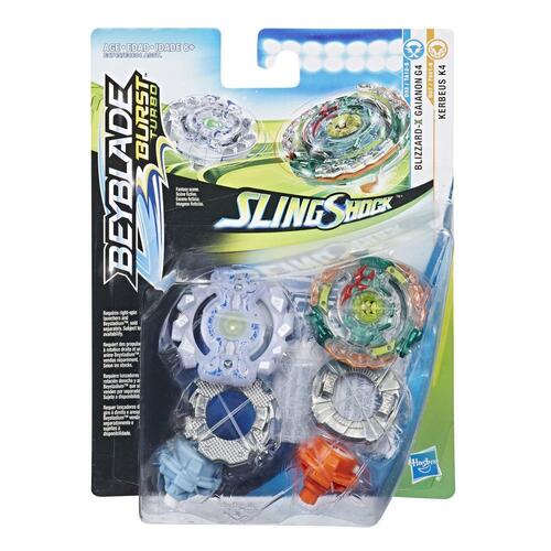 Beyblade Burst Turbo Slingshock Dual Pack Kerbeus K4 Blizzard X Gianon G4