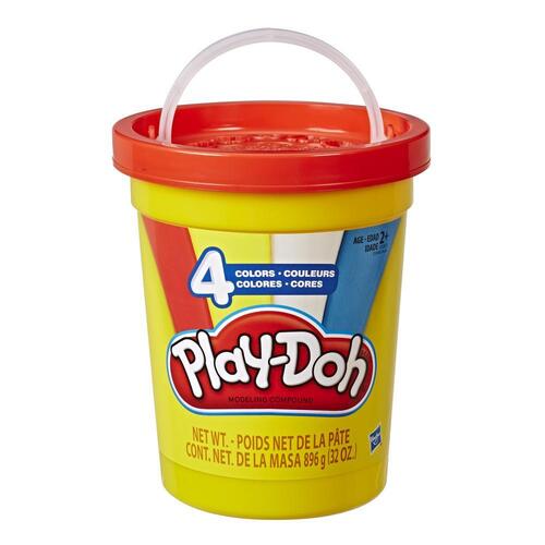 Play-Doh Super Can with 4 Classic Colours Red Lid