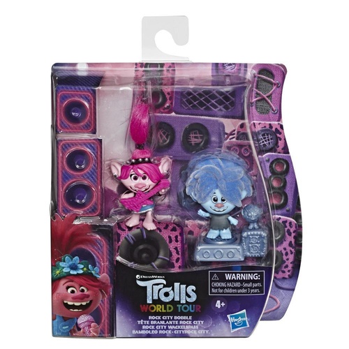 DreamWorks Trolls World Tour Rock CIty Bobble with 2 Figures
