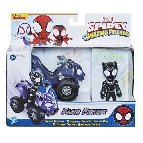 Marvel Spidey and His Amazing Friends Black Panther Figure & Panther Patroller