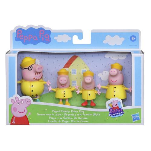 Peppa Pig Peppas Adventures Peppas Family Rainy Day Figure 4-Pack