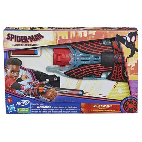Marvel Spider-Man Across the Spider-Verse Miles Morales Tri-Shot Blaster NERF-Powered