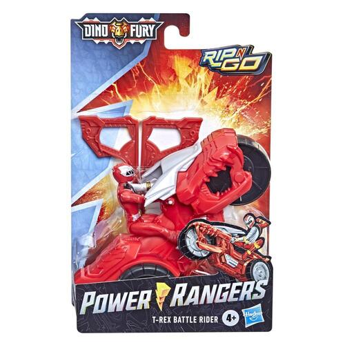 Power Rangers Dino Fury Rip N Go T-Rex Battle Rider & Dino Fury Red Ranger