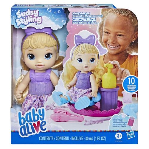 Baby Alive Sudsy Styling Doll Blonde Hair