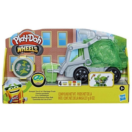 Play-Doh Wheels Dumpin' Fun 2-in-1 Garbage Truck with Garbage Compound & 3 Cans