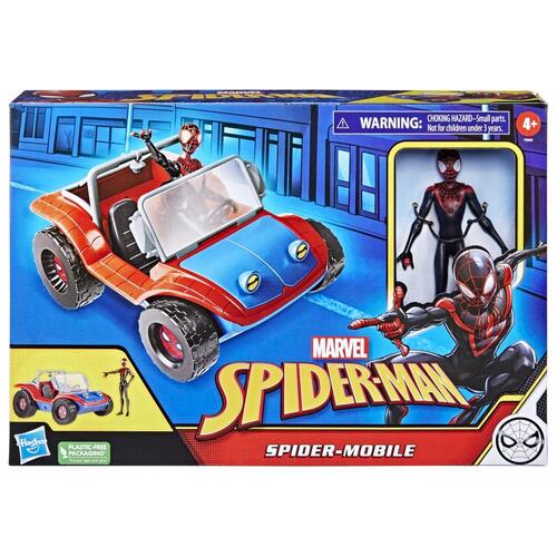 Marvel Spider-Man Spider-Mobile 15cm-Scale Vehicle and Miles Morales Action Figure