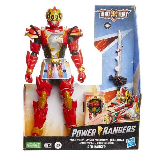 Power Rangers Dino Fury Spiral Strike Red Ranger Electronic Action Figure