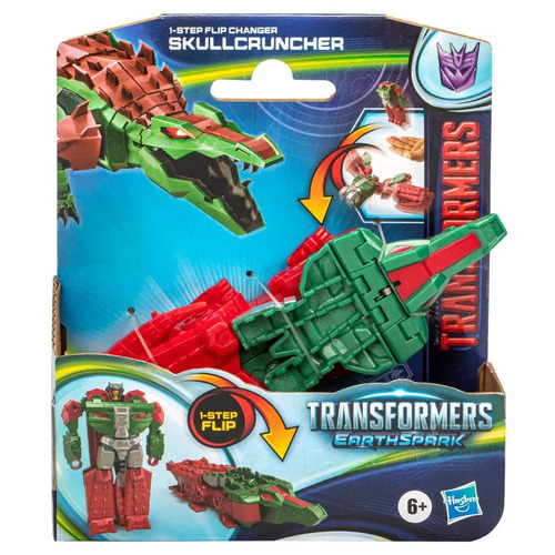 Transformers EarthSpark 1-Step Flip Changer Skullcruncher Action Figure