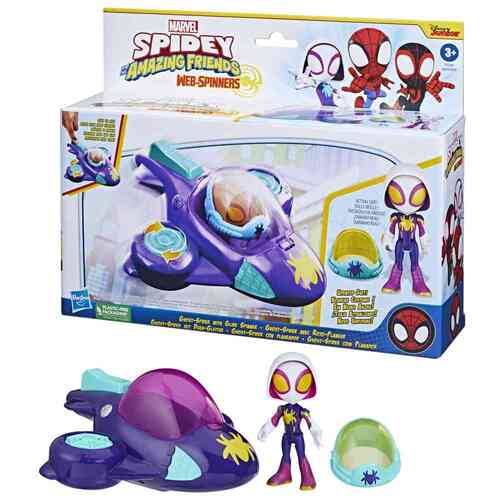 Marvel Spidey And His Amazing Friends Web-Spinners Ghost-Spider With Glide Spinner Vehicle