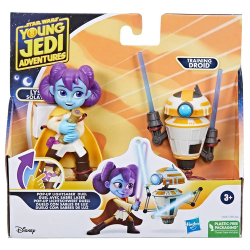 Star Wars Young Jedi Adventures Pop-Up lightsaber Duel Lys Solay Training Droid