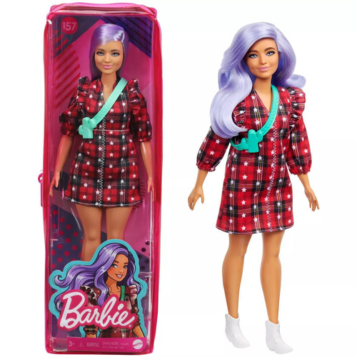 Barbie Fashionistas Doll 157 Red Plaid Dress