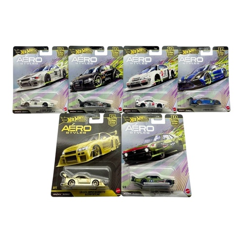 Hot Wheels Premium Car Culture Aero Styles Box of 10  Chase Included