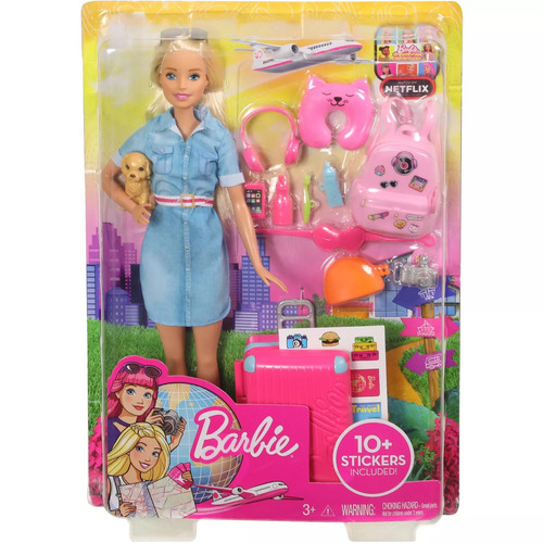 Barbie Travel Doll with Suitcase & Puppy