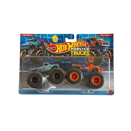 Hot Wheels Monster Trucks 2 Pack 2026 - Pure Muscle & Night Shifter