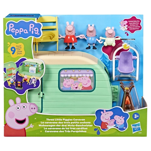 Peppa Pig Three Little Piggies Caravan Playset with 3 Figures