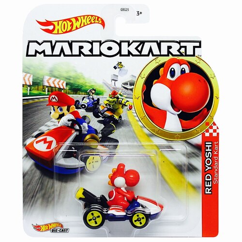 Hot Wheels Mario Kart Red Yoshi Standard Kart