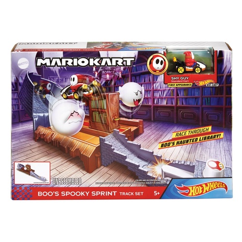 Hot Wheels Mariokart Boo's Spooky Sprint Track Set - Shy Guy