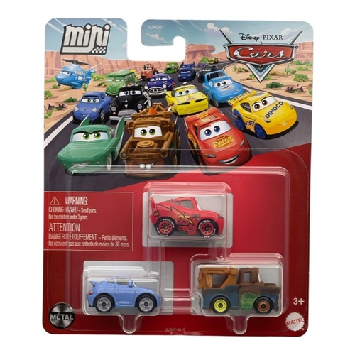 Disney Pixar Cars Mini Racers 3-Pack - Sally, Lightning McQueen & Mater