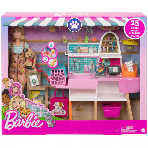 Barbie Pet Boutique Playset with 4 Pets