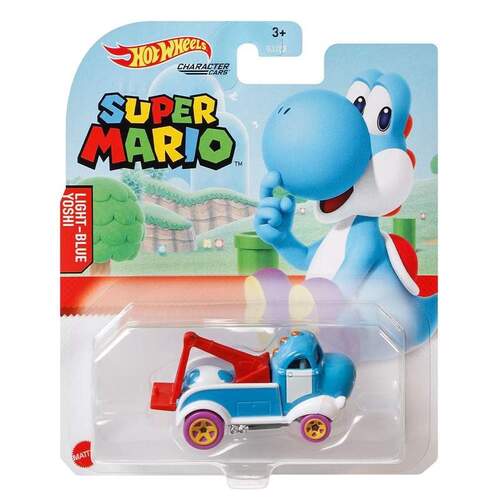 Hot Wheels Super Mario Light Blue Yoshi Character Cars