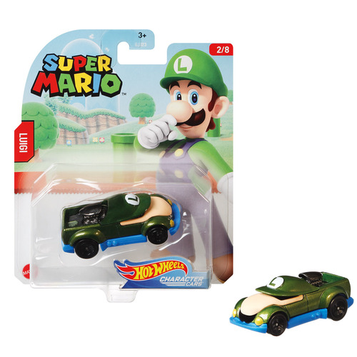 Hot Wheels Super Mario Luigi Character Cars