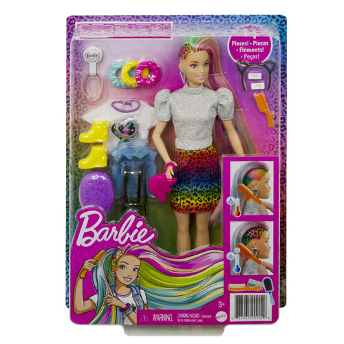 Barbie Leopard Rainbow Hair Doll