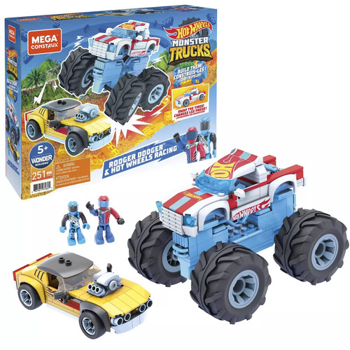 Mega Construx Hot Wheels Rodger Dodger & Racing Monster Trucks