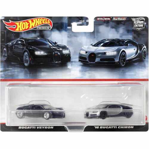 Hot Wheels Premium Car Culture 2 Pack Bugatti Veyron / '16 Bugatti Chiron