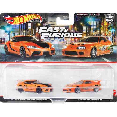Hot Wheels Premium Car Culture 2 Pack Fast & Furious 2021 Toyota GR Supra / Toyota Supra