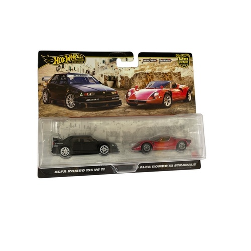 Hot Wheels Premium Car Culture 2 Pack - Alfa Romeo 155 V6 TI & '69 Alfa Romeo 33 Stradale
