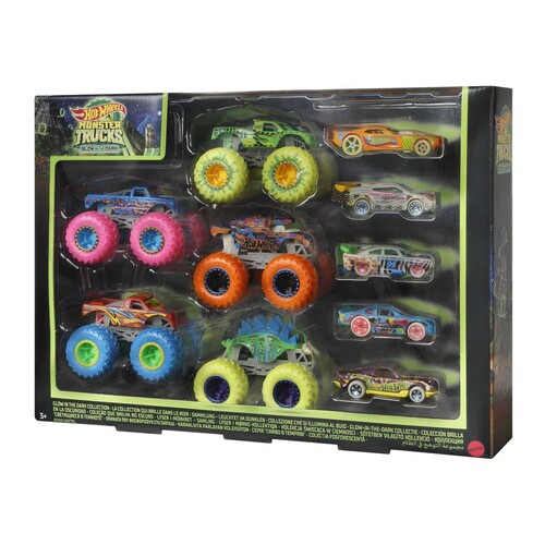 Hot Wheels Monster Trucks 10 Pack Glow In The Dark