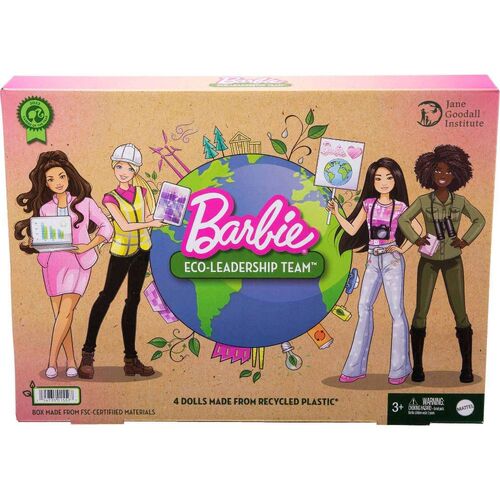 Barbie Eco-Leadership Team 4 Doll Set Recycled Plastic