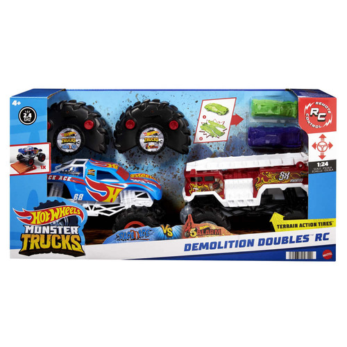 Hot Wheels Monster Trucks Demolition Doubles RC 2-Pack Race Ace & HW 5-Alarm