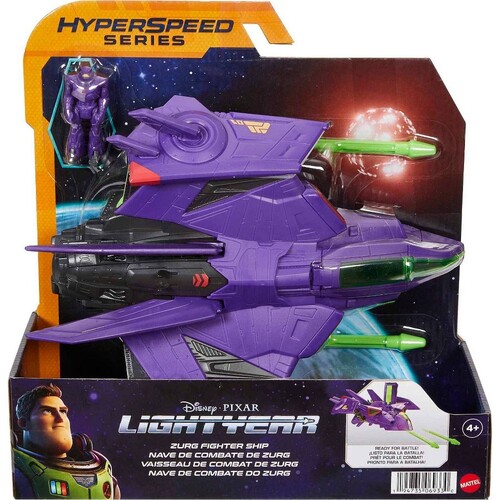 Disney Pixar Lightyear Hyperspeed Series Zurg Fighter Ship & Figure