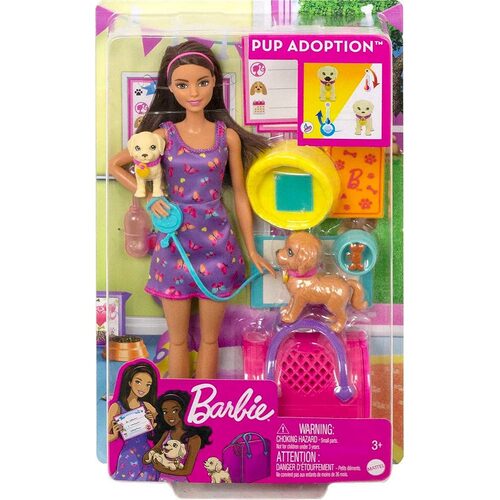 Barbie Doll and Accessories Pup Adoption Playset
